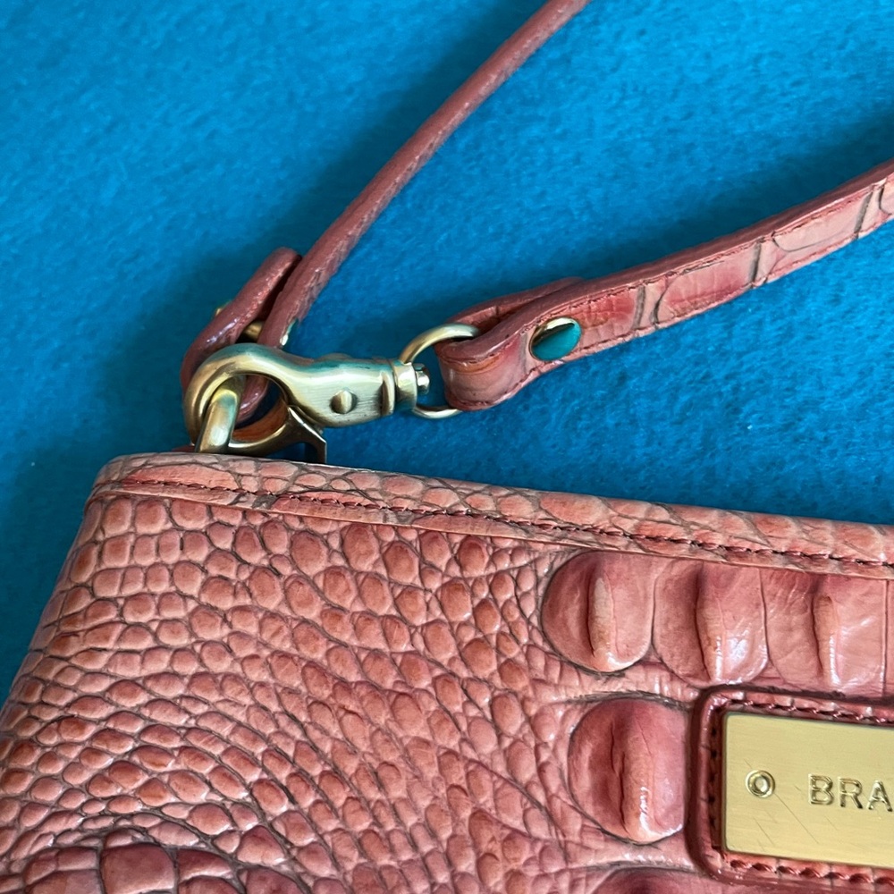 👛 Brahmin Lorelei Orange Melbourne Crocodile Embossed Leather Shoulder Bag. 👛 - Picture 14 of 16